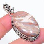 Plume Root Jasper Handmade 925 Sterling Silver Jewelry Pendant 2.21 n9j96