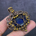 Lapis Lazuli Handmade Copper Wire Wrap Tree Of Life Jewelry Pendant 2.2 t1v96
