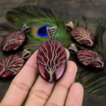 Red Labradorite Handmade Copper Wire Wrap Jewelry Pendant 2.36 g7i98