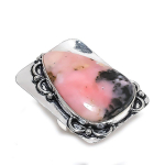 Pink Opal Handmade 925 Sterling Silver Jewelry Ring Size 6.5 o7m00