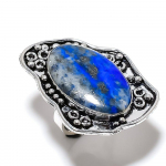 Lapis Lazuli Handmade 925 Sterling Silver Jewelry Ring Size 10 q1i29