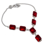Mozambique Garnet Handmade 925 Sterling Silver Jewelry Necklace 18 c0z57