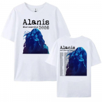 Alanis Morissette 2025 maailmaturnee T-s&auml;rk L&uuml;hikeste varrukatega O-kaelusega Naiste/Meeste T-s&auml;rgid T&auml;navamood Hip Hop Unisex Puuvillased Topid M