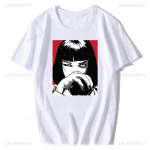 Quentin Tarantino Pulp Fiction Mia Vintage Unisex/naiste moefilm 90S Prinditud T-s&auml;rk Punk Rock Esteetiline Unikaalne T&auml;navar&otilde;ivad Unisex 4XL