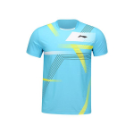 Li Ning Sulgpallisarja Triibuline Kiiresti Kuivav Sirge L&otilde;ikega L&uuml;hikeste Varrukatega T-s&auml;rk Meeste Topid Taevasinine AAYU137-3 L