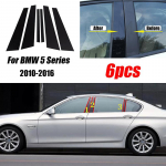 6tk Sobib BMW 5. seeriale F10 F11 F07 2010 2011 2012 2013-2016 L&auml;ikiv must sammastepostid Aknaukse sammas B C Kleepkatte viimistlus must