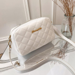 Vintage &uuml;hev&auml;rviline ruudukujuline tikitud niidiga &otilde;lakott Pehmest nahast Crossbody kott 22x6x12cm valge