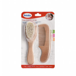 2Pcs/set baby comb brush baby care set comb beech soft bristle brush, cleaning comb brush