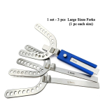 Hambaravi suu tsentraalne salvikomplekt Impression Trays ProGauge hammustusregistreerimiseks 2mm/3mm/5mm Proteesiparandus Oklusiooniregister Artikulaator 1 set L with 3 forks white