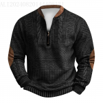 Meeste Retro Casual gradienttr&uuml;kiga kampsun L