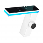 Nutikas LED Vannitoa Segisti Digitaalse Temperatuuri N&auml;idik Kuum K&uuml;lm Segisti Lihtne Paigaldus Valamu jaoks valge