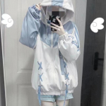 Y2K Hoodies Naiste Harajuku Kawaii Riided Suurem&otilde;&otilde;tmeline dressipluus Armas naiste uus Jaapani vabaaja mood gooti jakk-mantel XL