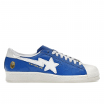 BAPE x adidas Superstar Vintage Sinine Valge Unisex Tossud Pilvevalge Helebeež JR2702 46⅔