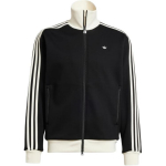 Adidas Originals FW24 Triibuline Retro Spordijakk Seisva Kraega Pikkade Varrukatega Unisex Jakk Must JC6353 S