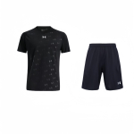 Under Armour Laheda L&otilde;ikega Prinditud T-s&auml;rk ja Treeningp&uuml;kside Komplekt Meestele Aktiivriided Must 21500201-001+21500531-001 M black