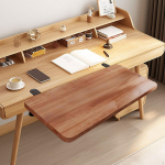 Desk Extension to Install Foldable Men Women Clamp on Sturdy Support Accessories for Home Arm Rest Walnut Color