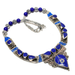 Natural Lapis Lazuli Gemstone Handmade Jewelry Necklace 18 e9o76