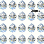 20/40 tk Klaasist p&auml;ikesep&uuml;&uuml;djate prisma, tahuliste ripatshelmestega ehete ja kaunistuste valmistamiseks, luues valgust peegeldades vikerkaareefekti 15mm/0.59in