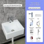 Kompaktne seinale paigaldatav ristk&uuml;likukujuline kraanikauss v&auml;ikestesse ruumidesse