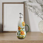 Ceramic Oil and Dispenser 600ml Capacity Prevent Spill Modern Easy to Pour Soy Sauce Sunflower