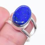 Natural Lapis Lazuli Gemstone 925 Sterling Silver Jewelry Ring Size 6.5 p4h53