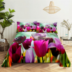 Tulpvoodipesu komplekt padjap&uuml;&uuml;ridega Lilled voodilina padjap&uuml;&uuml;riga 2 tk 3 tk &uuml;heinimese kaheinimesevoodi jaoks King Full Twin suurused 110x230cm 2pcs