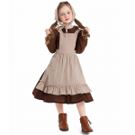 Laste t&uuml;drukud Lastep&auml;ev Vaene teenijat&uuml;druku kleit ja p&otilde;llekomplektid Cosplay kost&uuml;&uuml;m Lavastuslik esitus Pastoraalne talu Prantsuse Lolita riietumiskost&uuml;&uuml;m Halloweeni riietus XS tumepruun v&auml;rv
