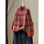 Korea vintage lillemustriga mustriga vabaaja kampsun, naiste s&uuml;gismoodne pikkade varrukatega kampsun One Size