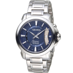 Seiko Meeste Metallrihmaga Premier Perpetual Kvartsikell SNQ157J1 sinine