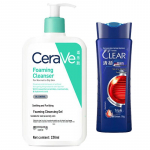 CeraVe rahustav puhastusgeel ja CLEAR meeste &scaron;ampooni duo