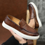 Moodsad Meeste Vabaajajalatsid Reljeefne Nahk Meeste Mood Briti Stiil Penny Loafers Meeste Slip-on Paks Tald V&auml;litingimustes Lamedad 39 (US 6.5)