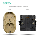 BSEED 1/2/3-kangi mehaanilised valgustusl&uuml;litid Funktsiooniosad EL/FR Type-c USB-pesa Pistik Kristallklaasist Raamid Vaba Kombinatsioon Double EU Socket beige