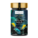 Kapiva Shilajit Gold 60 kapslit 24-karaadise kullaga vastupidavuse, energia, lihaskasvu jaoks Ayurveda