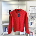 K&otilde;rgetasemeline Ralph Lauren Naiste S&uuml;gisene Poniga Kootud Kampsun - Elegantne Laisk Stiil Small punane