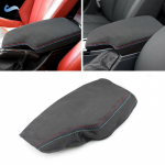Suede Leather red blue line Armrest Cover For BMW 3 Series F30 2013 2014 2015 2016 2017 2018 Center Console Lid Armrest Box Trim