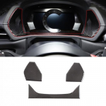 Real Carbon Fiber Dashboard trument Cover Trim Bezels For Toyota Supra 19-22