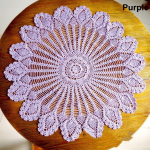 K&auml;sit&ouml;&ouml; heegeldatud &otilde;rn pitsiline laudlina Retro elegantne peolaudlina &uuml;mmargusele lauale 90 cm / 35,43 tolli Mitme suurusega kodukaunistus laudlina Diameter 85-90cm lilla