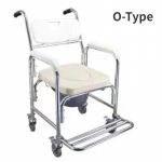 3 in 1 Household Portable Elderly Closestool Bathroom Shower Toilet Wheelchair Aluminum Alloy Commode Chair O-Type