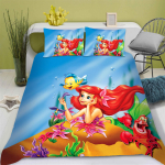 Merineitsi printsess Ariel 100% pol&uuml;ester Anime tekikoti komplekt Mugav tr&uuml;kitud multifilmikujutisega Kahekohaline voodipesu J&otilde;ulukingitused AU Single(140*210cm)3pcs