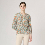 Bcbg Print Pintuck Blouse B4m3b473 Royal Blue (57)/55