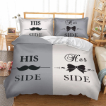 Romantiline tekikate King ja Queen Voodipesu komplekt Twin Full Tekikate T&uuml;drukutele Teismelistele Paarile Armastajale S&otilde;brap&auml;eva Kingitus EU Single(135*200cm)3pcs gray