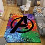 1 tk Marvel Avengers Superkangelaste piirkonnamatt, libisemiskindel p&otilde;himatt, koomiksitegelaste disain, pehme samet, ruumidekoratsioon, pestav 80cm by 120cm black