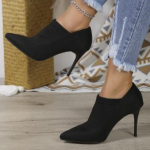 Naiste Terava Otsaga Stilettos Ankle Boots, Minimalistlikud Mustad Madala Kontsaga Kingad, Suurused S&uuml;gis Talvised Kingad 36 must