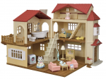 Sylvanian Families Maja Punase Katusega Maja Deluxe Komplekt Salajane P&ouml;&ouml;ning ST Mark Sertifitseeritud M&auml;nguasi Nukumaja Vanusele 3+ ja Sylvanian Epoch [Suur - Tuba] 22-RZ &Uuml;les,