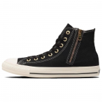 Converse All Star GOLDZIP HI Vintage Abrasion Resistant Breathable High top Canvas Shoes Unisex Black Japan Version 31312240 37