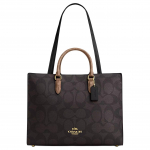 Coach Maggie 36 Tr&uuml;kitud logoga kaetud l&otilde;uendist kott Naiste kott Pruun CY677-IMXI8 Basic Set (Bag+Dust Bag)
