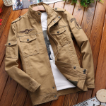 Meeste vabaaja cargojoped Meeste pommitusjakk Tuulejakk Jakk Mantel Meeste kevad s&uuml;gis Pealisr&otilde;ivad Slim Retro Jakk Meeste XS khaki