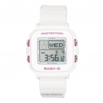 Casio Baby-G Plus Digitaalne Vaikrihmaga Kvarts BGD-10KH-7 100M Naiste K&auml;ekell Silikoonhoidikuga valge