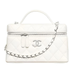Chanel 25b T&auml;htede Seeria Klassikaline Logo Osakestega Nahk H&otilde;bedane Kett &Uuml;he &Otilde;la K&auml;ekott Naistele Valge Basic+Dust Bag valge