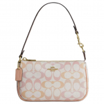 Coach Nolita 19 Klassikaline Monogramm &Uuml;lemine T&otilde;mblukuga Sulgemine Kunstnahast Mahjong K&auml;ekott V&auml;ike Naiste k&auml;ekott Roosa CDW29-IMM8C Basic Set (Bag+Dust Bag)